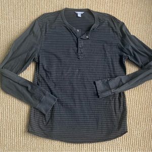 Standard Cloth Washington Street Size XL long Sleeve Striped Grey Black Shirt